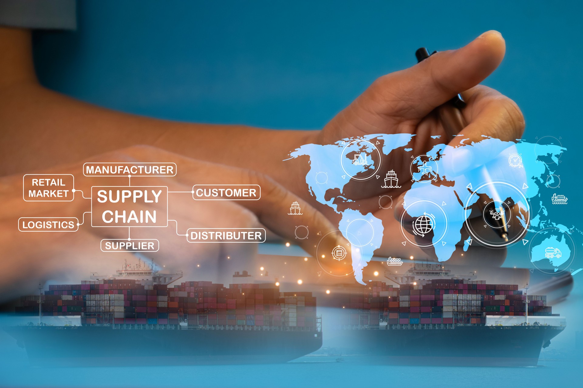 Concept of international transportation management, shipping