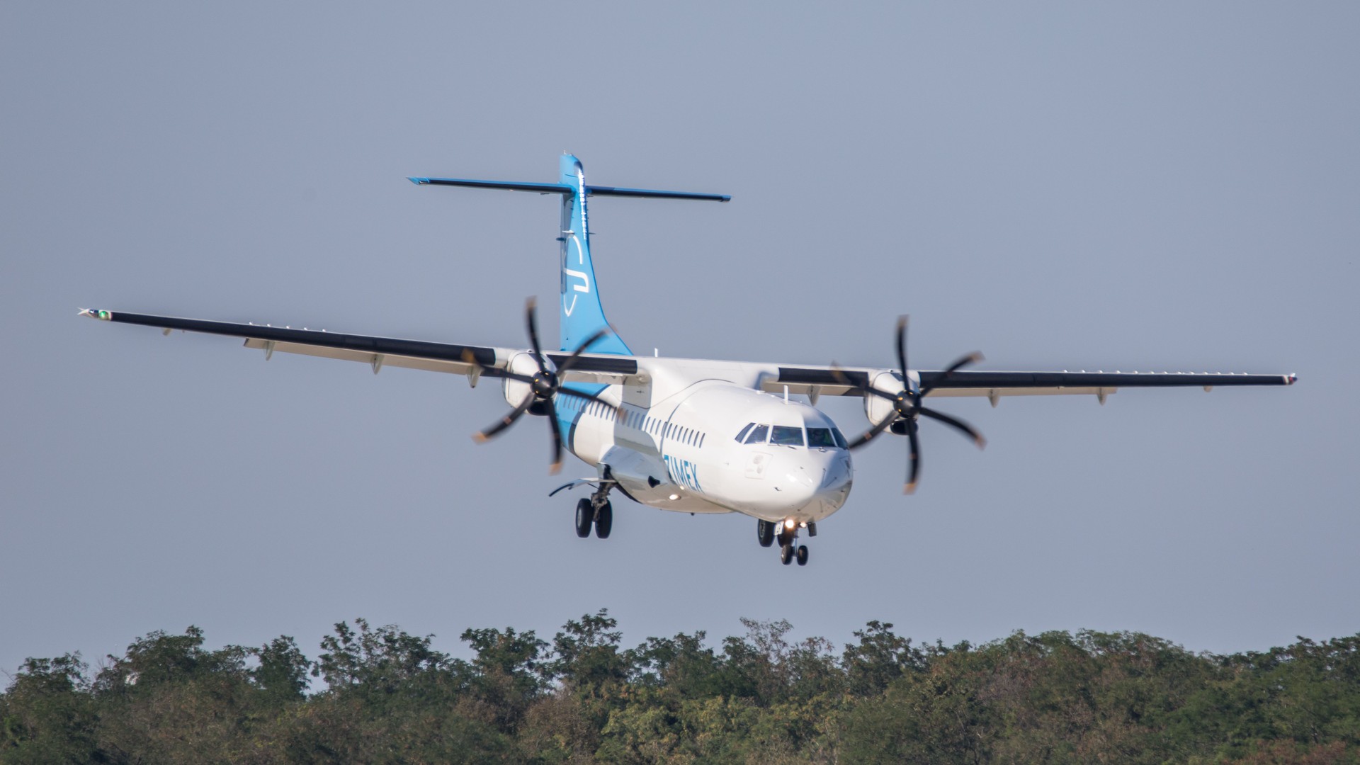 ATR 72-212A Zimex Aviation lands at the airport Basel-Mulhouse