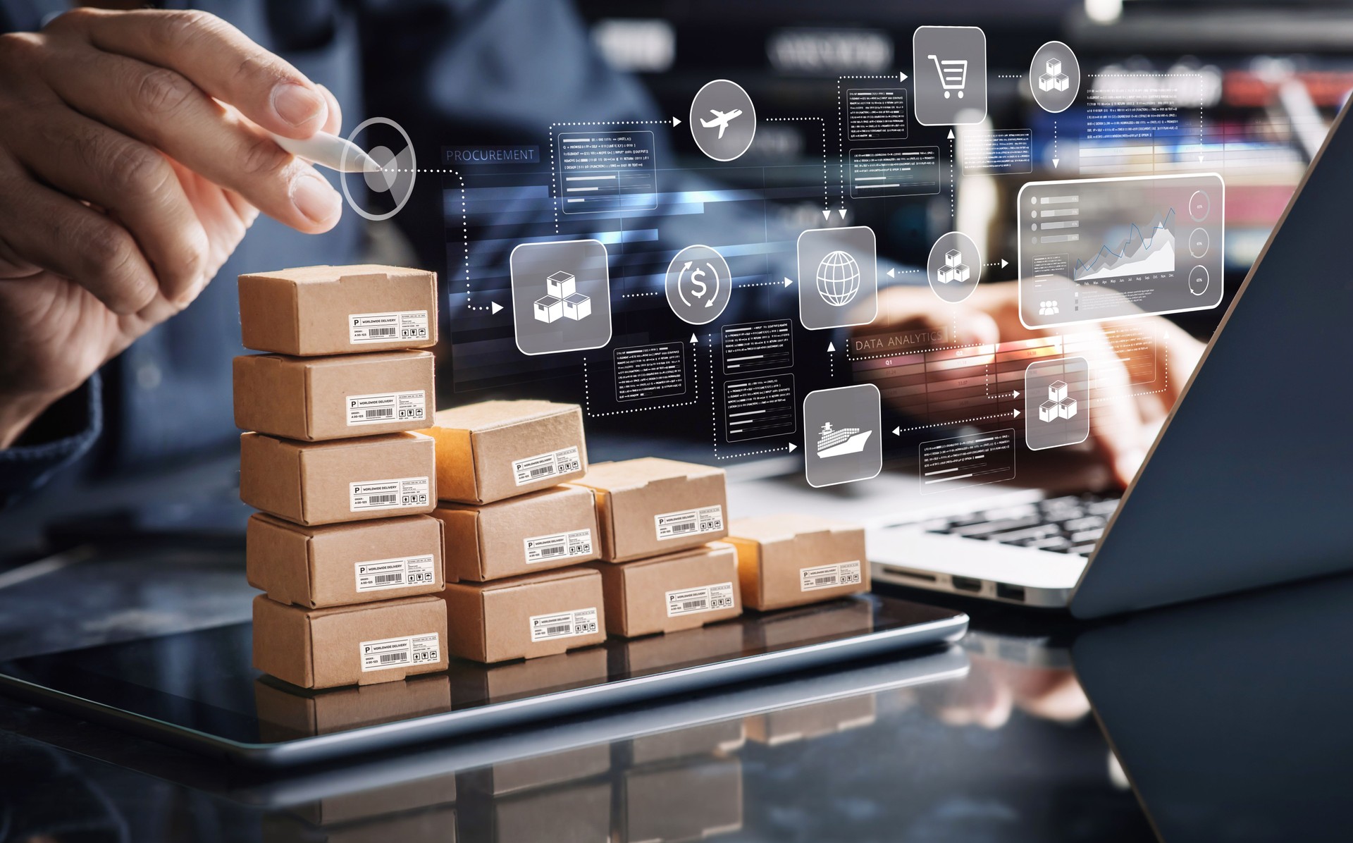 Optimization of procurement or purchasing product order and service solution.Crm Customer Relationship management for  business connection.not ai generated